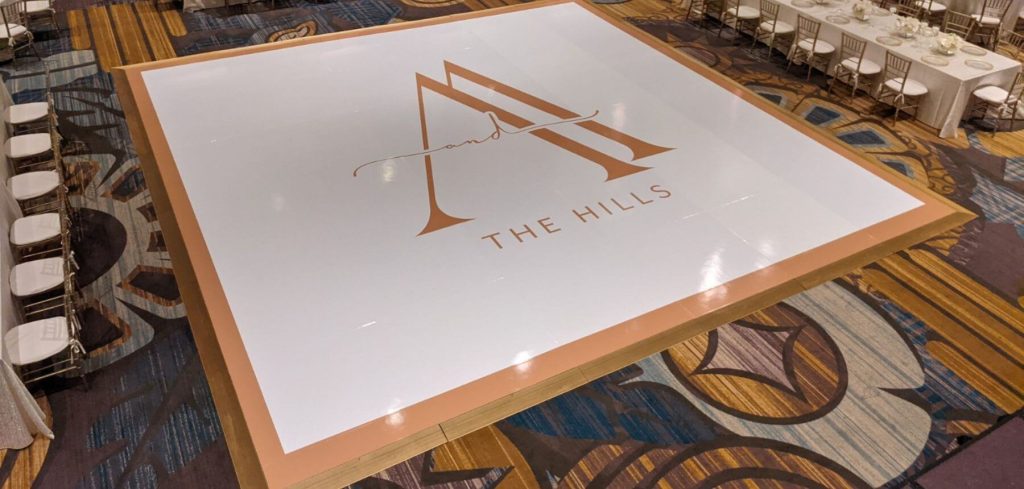 Custom dance floor wrap at event hall
