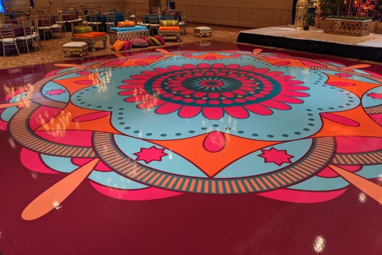 Custom mandala dance floor wrap